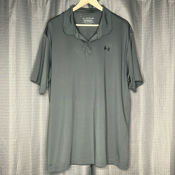 UNDER ARMOUR 2XL THE PERFORMANCE POLO LOOSE FIT GRAY POLO SHIRT - Picture 1 of 7